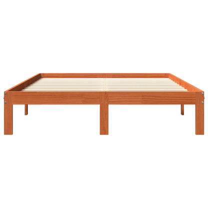 Letto senza Materasso Marrone Cera 140x190 cm in Legno di Pino