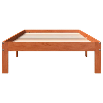 Letto senza Materasso Marrone Cera 90x200 cm Legno di Pino