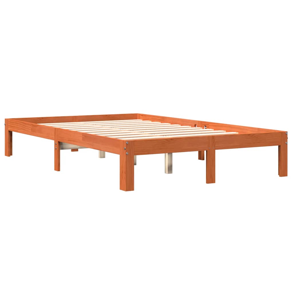Letto senza Materasso Marrone Cera 120x200 cm in Legno di Pino