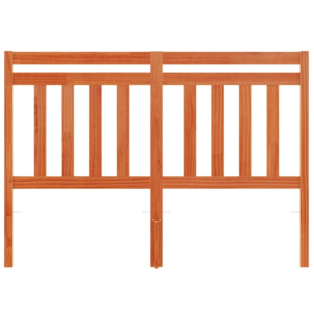 Testiera Marrone Cera 135 cm in Legno Massello di Pino