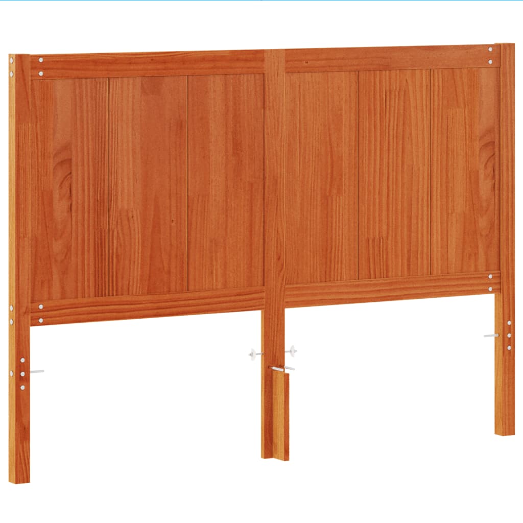 Testiera Marrone Cera 135 cm in Legno Massello di Pino