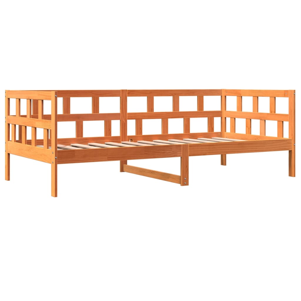 Dormeuse senza Materasso Marrone Cera 90x200 cm Legno di Pino