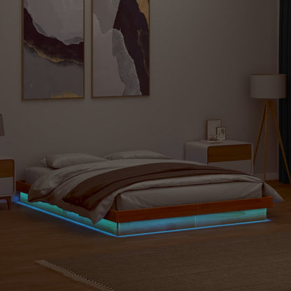 Giroletto LED Marrone Cera 150x200 cm in Legno Massello di Pino