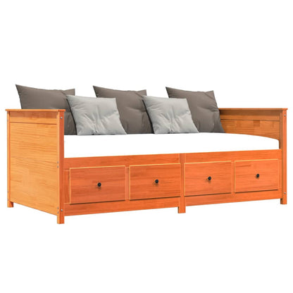 Dormeuse senza Materasso Marrone Cera 100x200 cm Legno di Pino