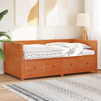 Dormeuse senza Materasso Marrone Cera 100x200 cm Legno di Pino