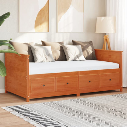 Dormeuse senza Materasso Marrone Cera 100x200 cm Legno di Pino