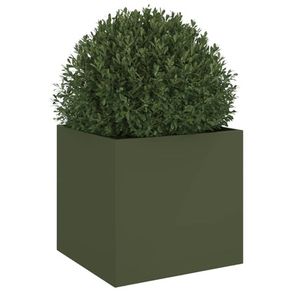 Fioriera Verde Oliva 49x47x46 cm in Acciaio