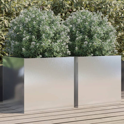 Fioriere 2 pz Argento 49x47x46 cm in Acciaio Inox