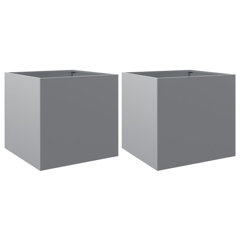Fioriere 2pz Argento 49x47x46 cm in Acciaio Zincato