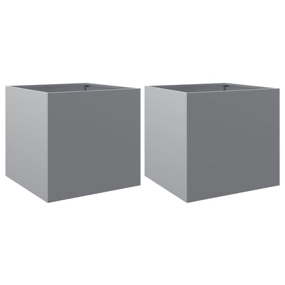 Fioriere 2pz Argento 49x47x46 cm in Acciaio Zincato