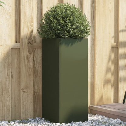 Fioriera Verde Oliva 32x29x75 cm in Acciaio