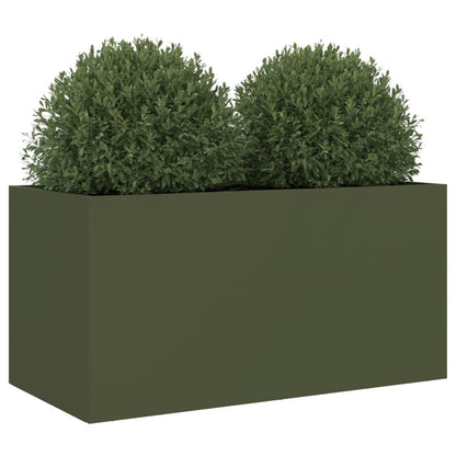Fioriera Verde Oliva 62x30x29 cm in Acciaio