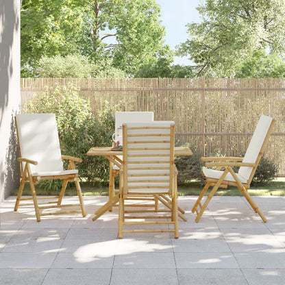 Sedie da Giardino Reclinabili 4 pz Cuscini Bianco Crema BambÃ¹