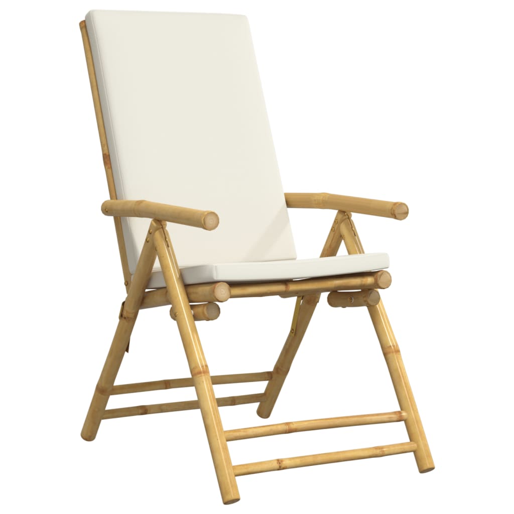 Sedie da Giardino Reclinabili 6 pz Cuscini Bianco Crema BambÃ¹