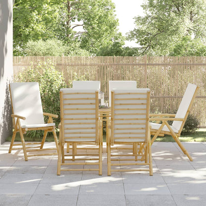 Sedie da Giardino Reclinabili 6 pz Cuscini Bianco Crema BambÃ¹
