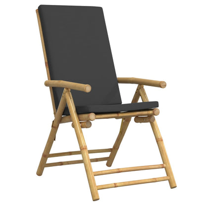 Sedie da Giardino Reclinabili 4 pz Cuscini Grigio Scuro BambÃ¹