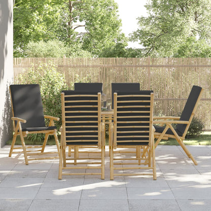Sedie da Giardino Reclinabili 6 pz Cuscini Grigio Scuro BambÃ¹