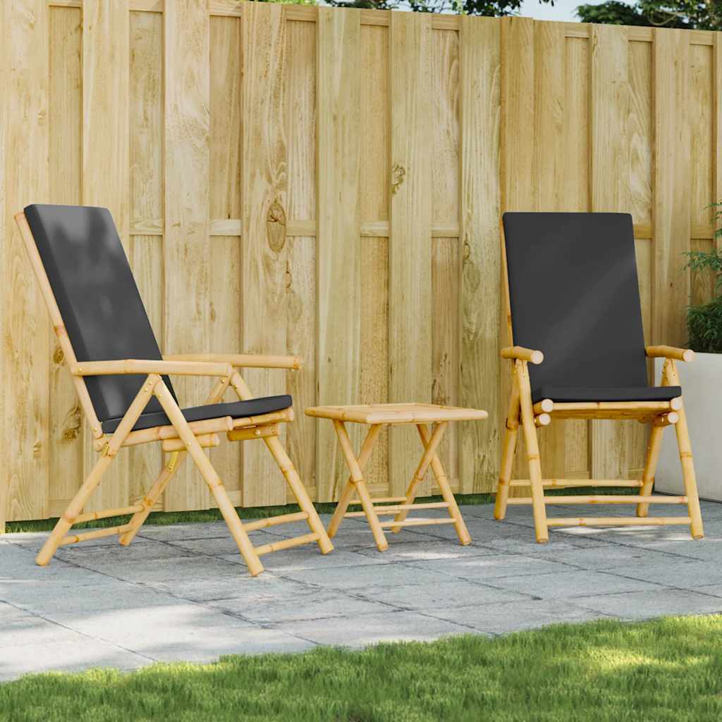 Set da Bistrot Pieghevole 3pz con Cuscini Grigio Scuro BambÃ¹