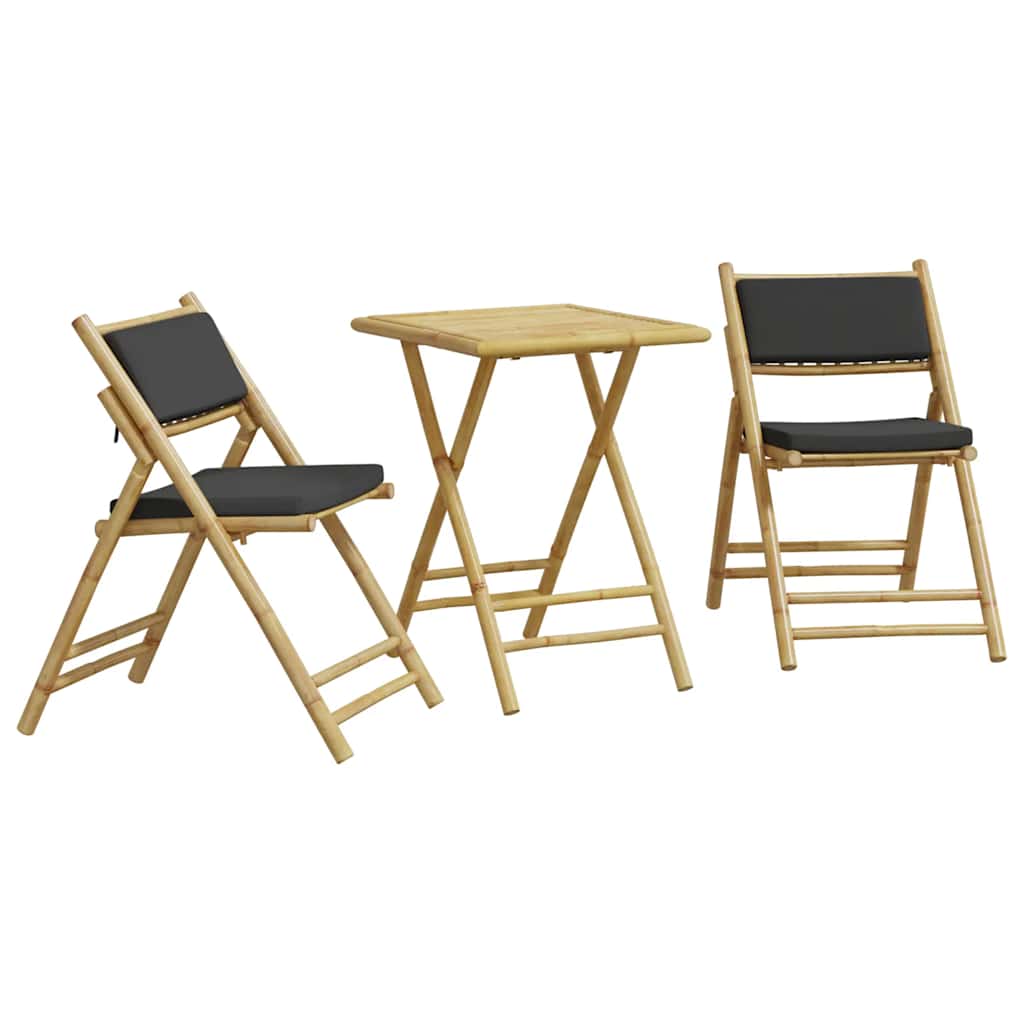 Set da Bistrot Pieghevole 3pz con Cuscini Grigio Scuro BambÃ¹