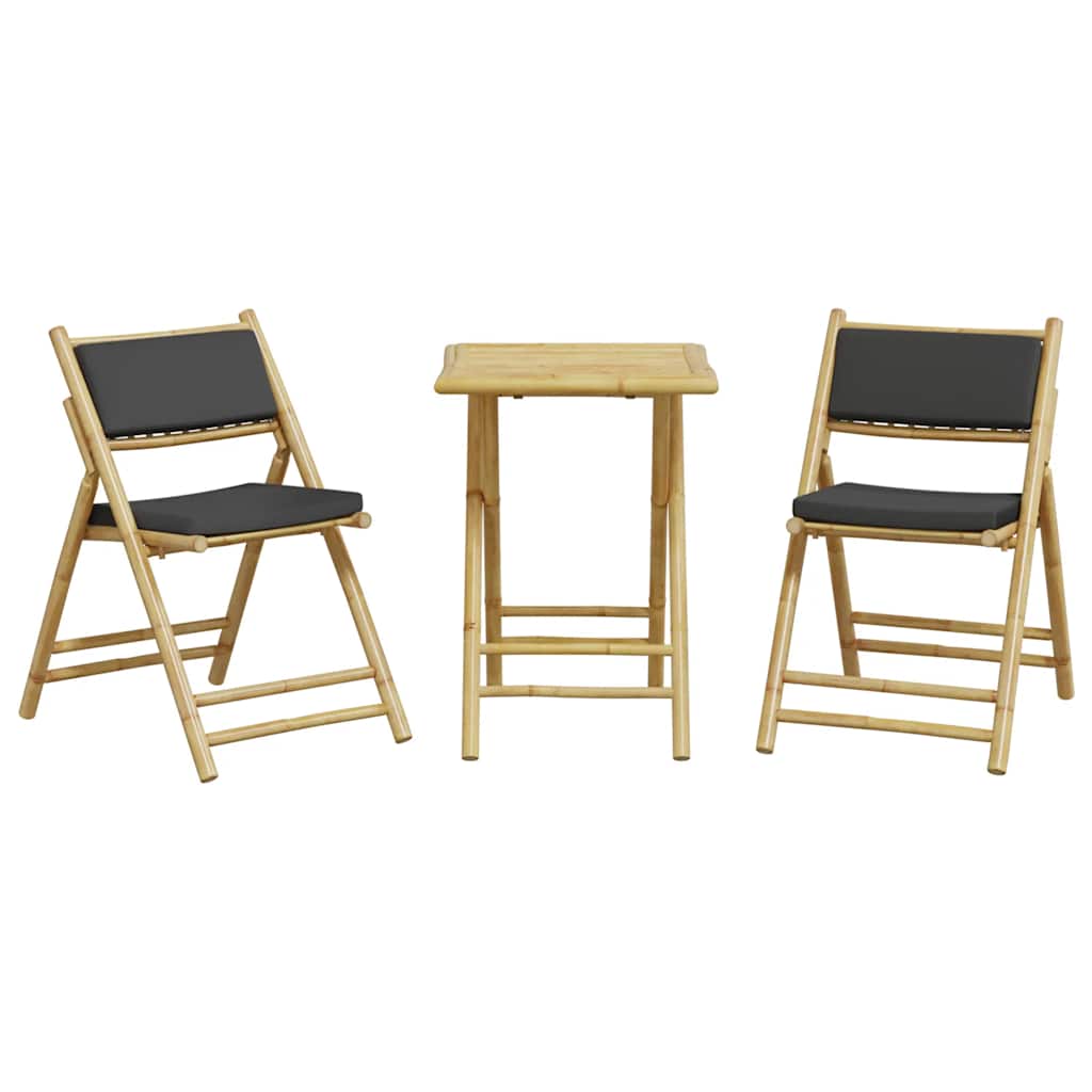 Set da Bistrot Pieghevole 3pz con Cuscini Grigio Scuro BambÃ¹