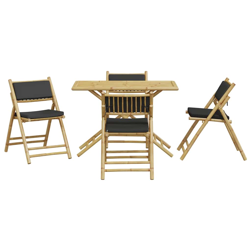 Set da Bistrot Pieghevole 5pz con Cuscini Grigio Scuro BambÃ¹
