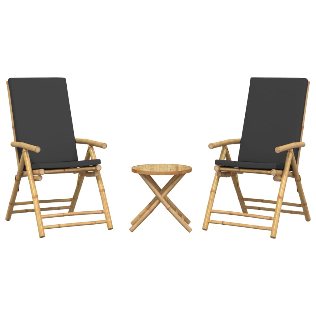 Set da Bistrot Pieghevole 3pz con Cuscini Grigio Scuro BambÃ¹