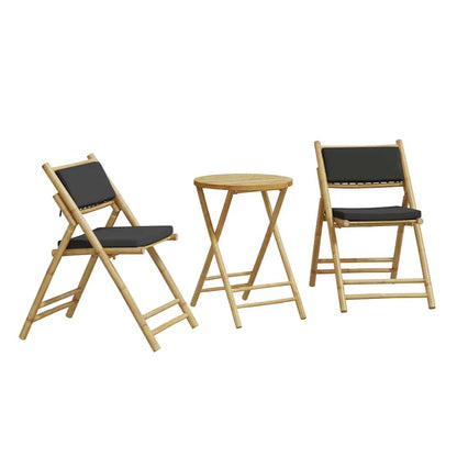 Set da Bistrot Pieghevole 3pz con Cuscini Grigio Scuro BambÃ¹