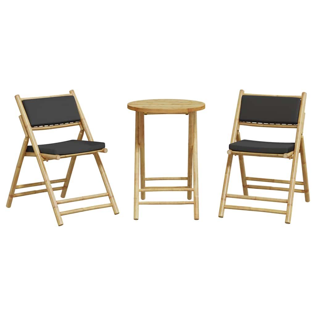 Set da Bistrot Pieghevole 3pz con Cuscini Grigio Scuro BambÃ¹