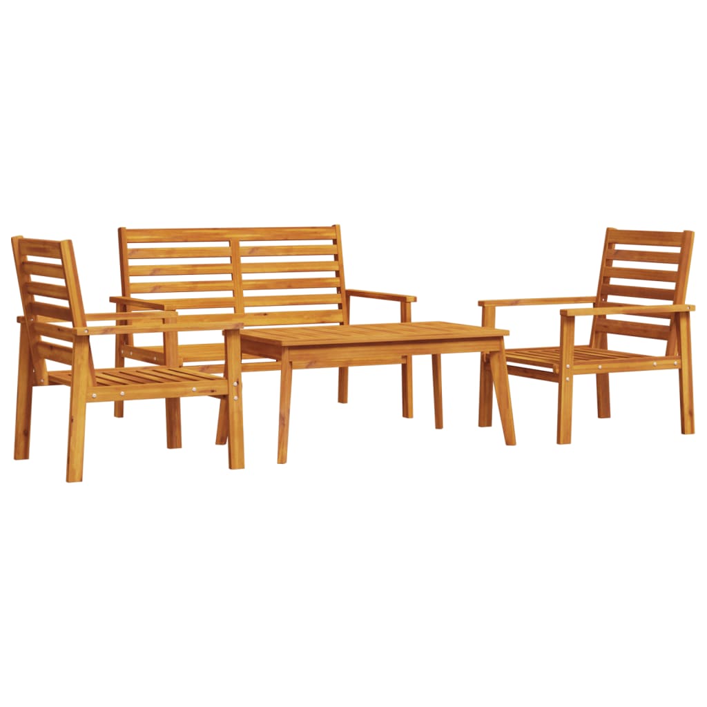 Set Salotto da Giardino 4 pz in Legno Massello di Acacia
