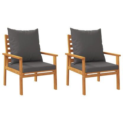 Set Salotto da Giardino 5 pz con Cuscini Legno Massello Acacia