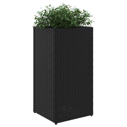 Fioriere da Giardino 2 pz Nere 30x30x60 cm in Polyrattan