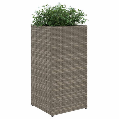 Fioriere da Giardino 2 pz Grigie 30x30x60 cm in Polyrattan