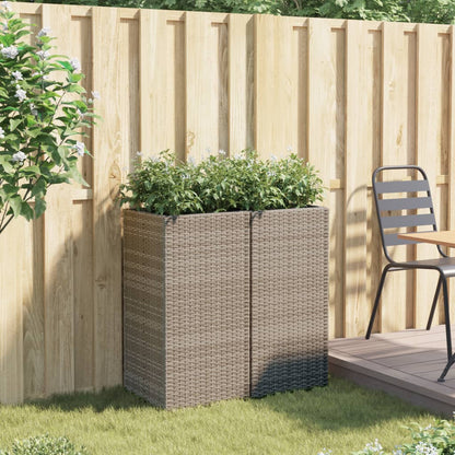 Fioriere da Giardino 2 pz Grigie 40x40x80 cm in Polyrattan