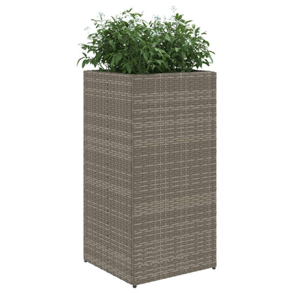 Fioriere da Giardino 2 pz Grigie 40x40x80 cm in Polyrattan