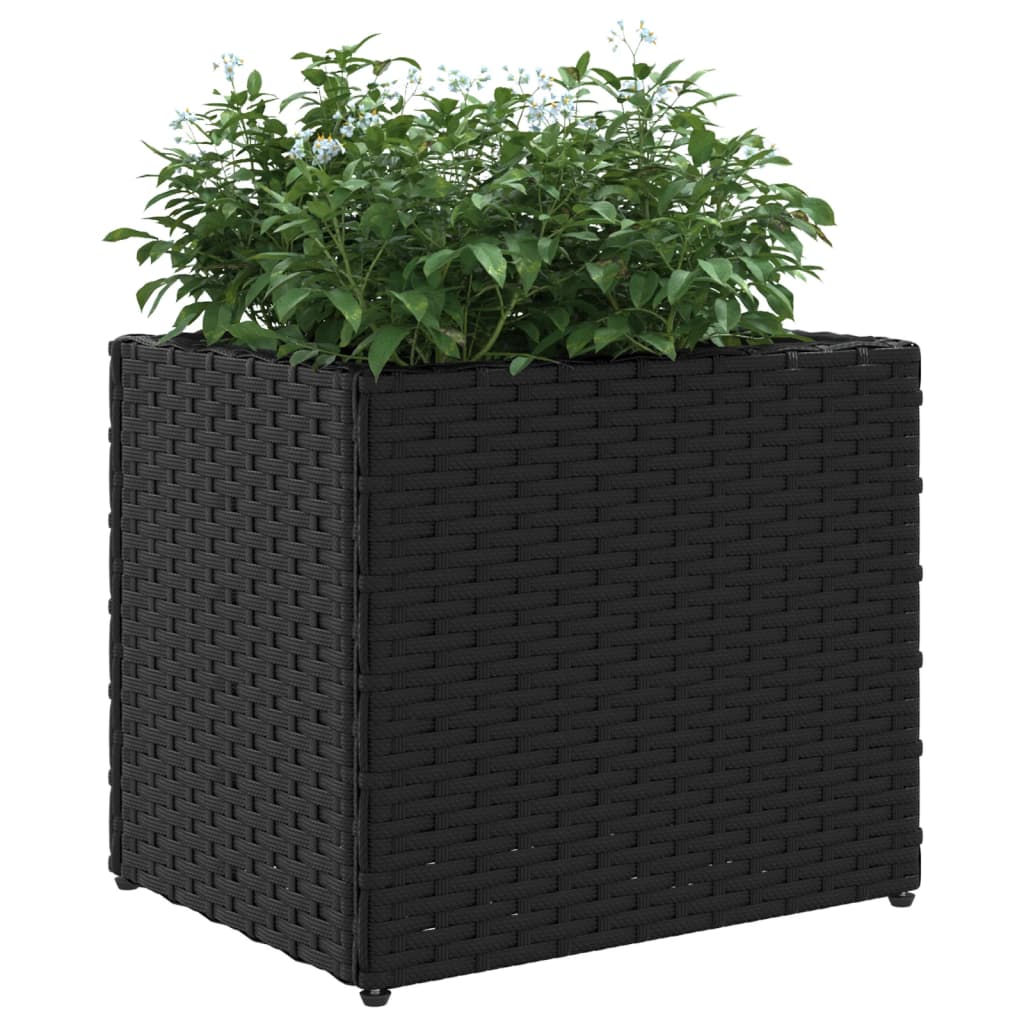 Fioriere da Giardino 2 pz Nere 36x30x32 cm in Polyrattan