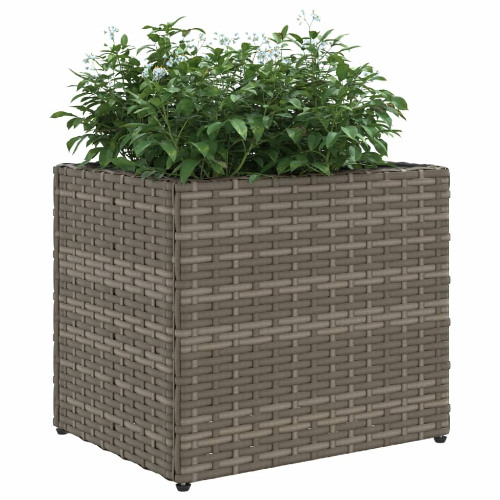 Fioriere da Giardino 2 pz Grigie 36x30x32 cm in Polyrattan