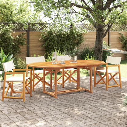 Sedie da Giardino Pieghevoli 4 pz Bianco Crema in Tessuto