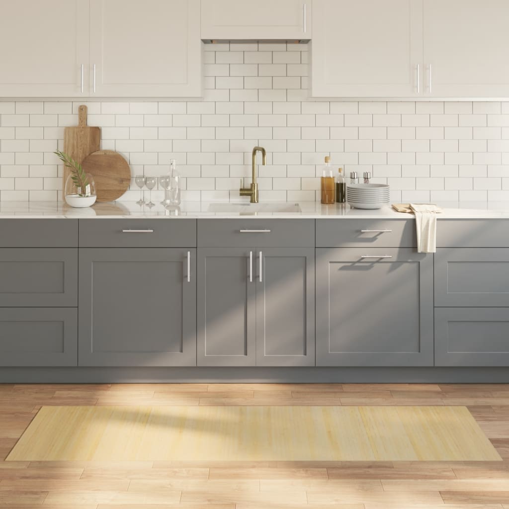 Tappeto Rettangolare Naturale Chiaro 60x200 cm in BambÃƒÂ¹