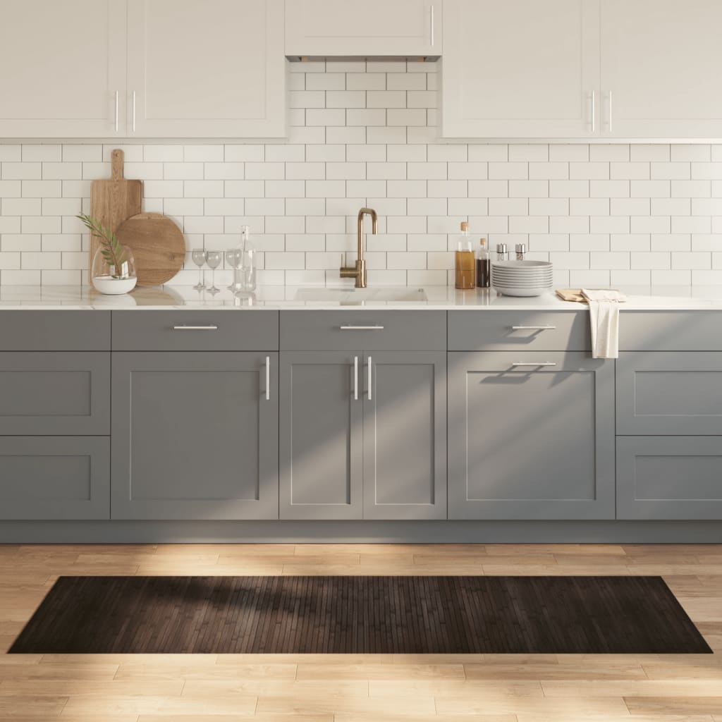 Tappeto Rettangolare Marrone Scuro 60x200 cm in BambÃ¹