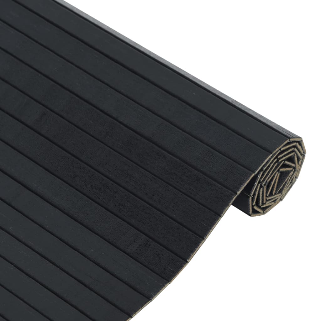 Tappeto Rettangolare Nero 100x500 cm in BambÃ¹