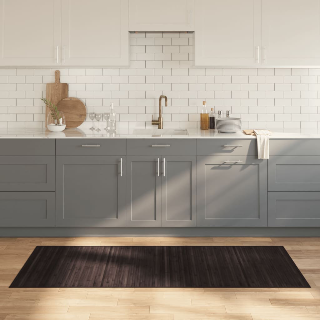Tappeto Rettangolare Marrone Scuro 80x200 cm in BambÃ¹