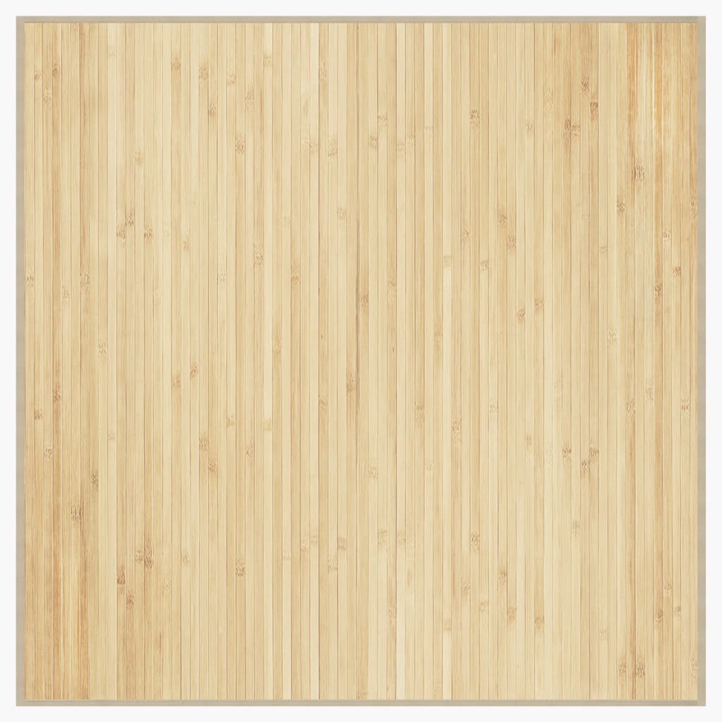 Tappeto Quadrato Naturale Chiaro 100x100 cm in BambÃ¹