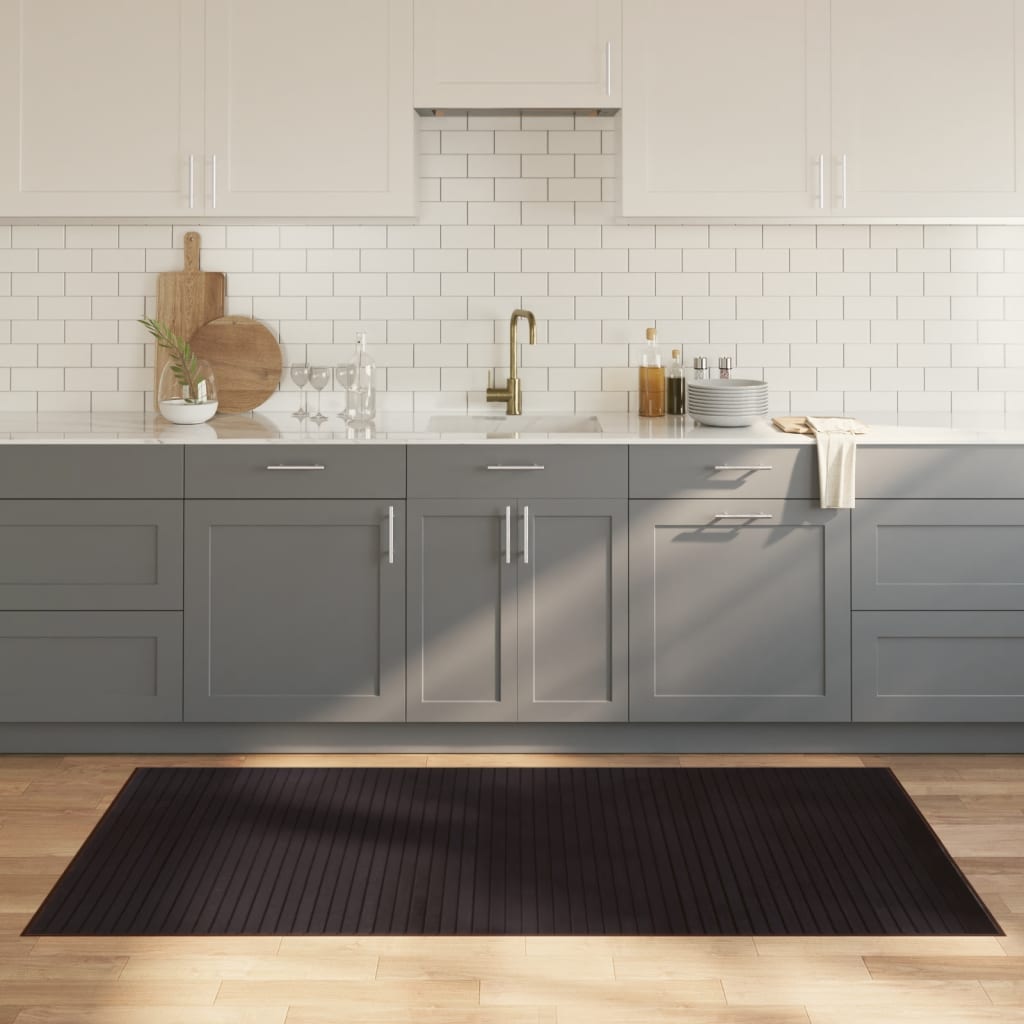 Tappeto Rettangolare Marrone Scuro 100x200 cm in BambÃ¹