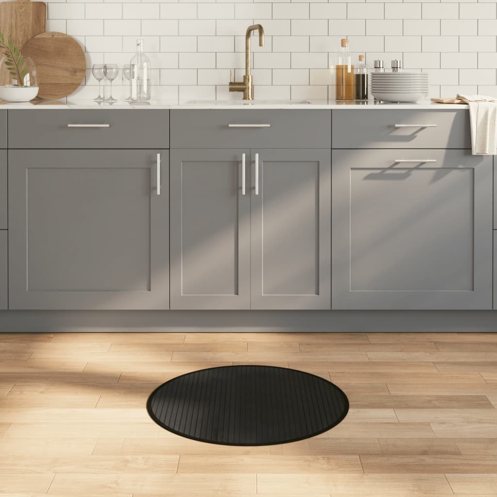 Tappeto Rotondo Nero 60 cm in BambÃƒÂ¹