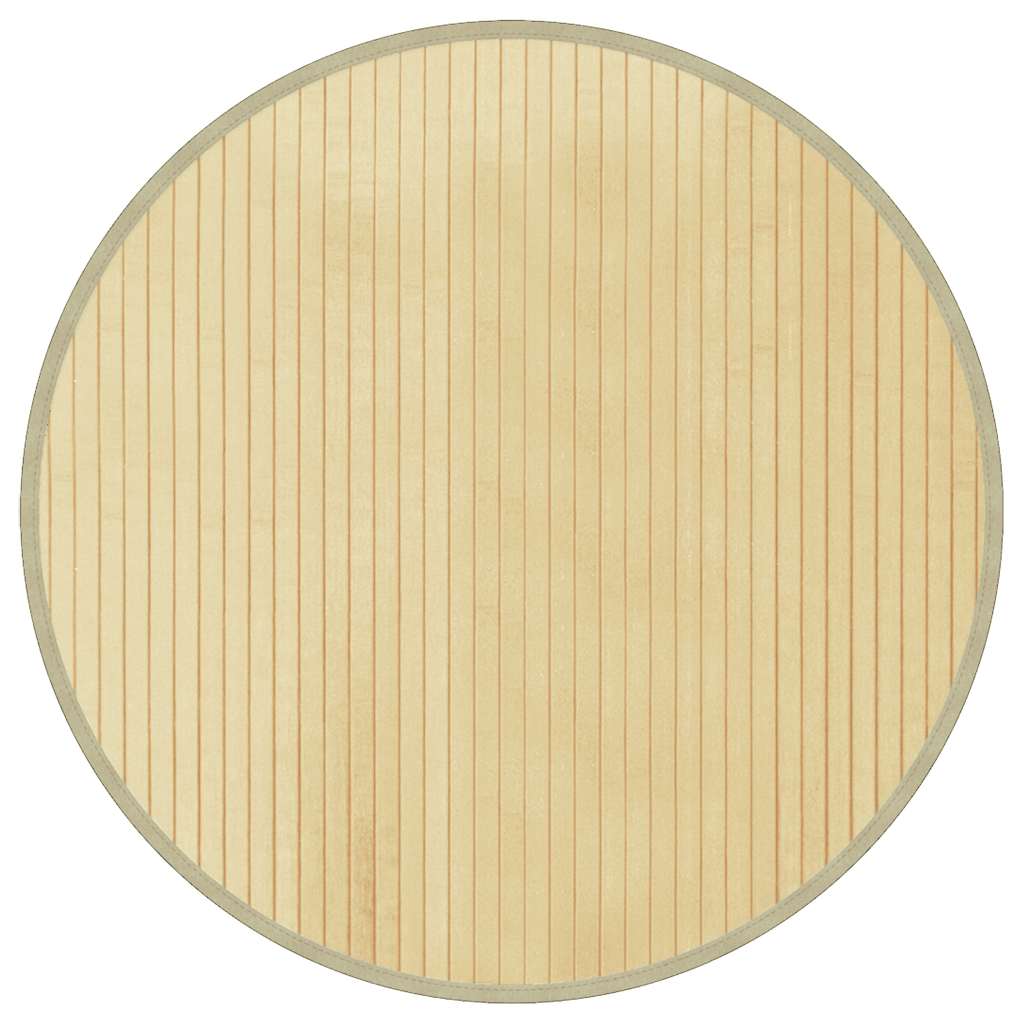 Tappeto Rotondo Naturale Chiaro 60 cm in BambÃ¹