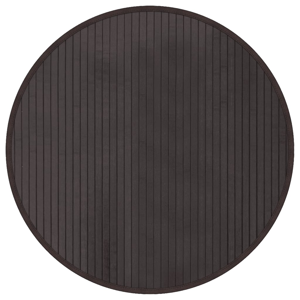 Tappeto Rotondo Marrone Scuro 60 cm in BambÃ¹