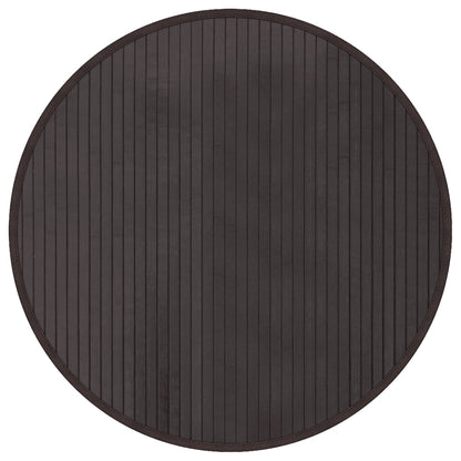 Tappeto Rotondo Marrone Scuro 60 cm in BambÃ¹