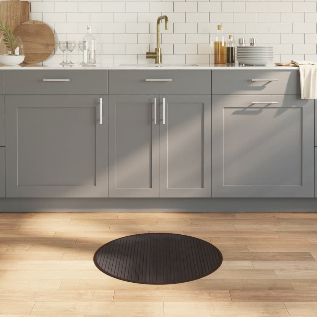 Tappeto Rotondo Marrone Scuro 60 cm in BambÃ¹