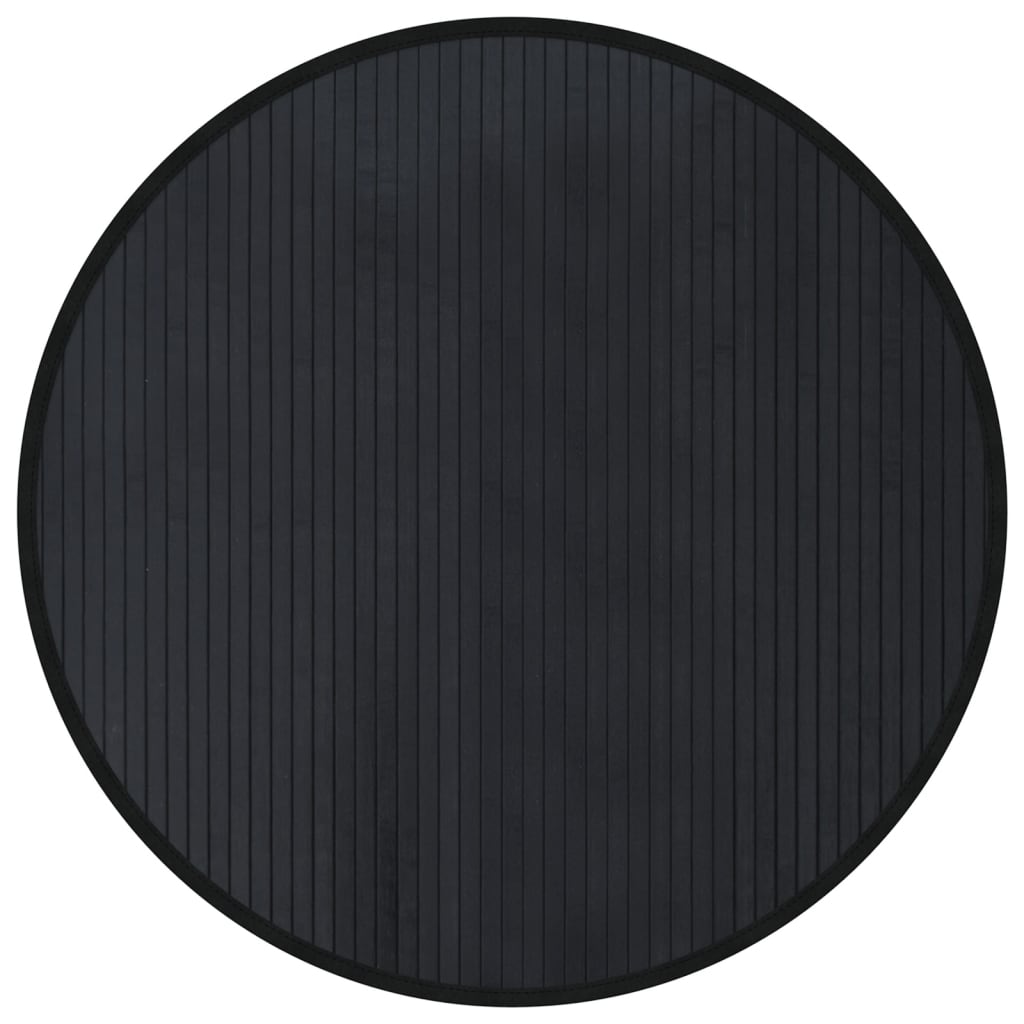 Tappeto Rotondo Nero 80 cm in BambÃƒÂ¹