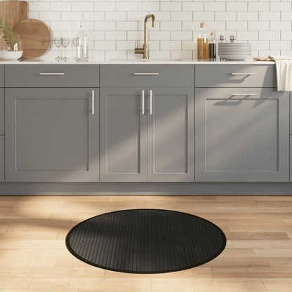 Tappeto Rotondo Nero 80 cm in BambÃƒÂ¹